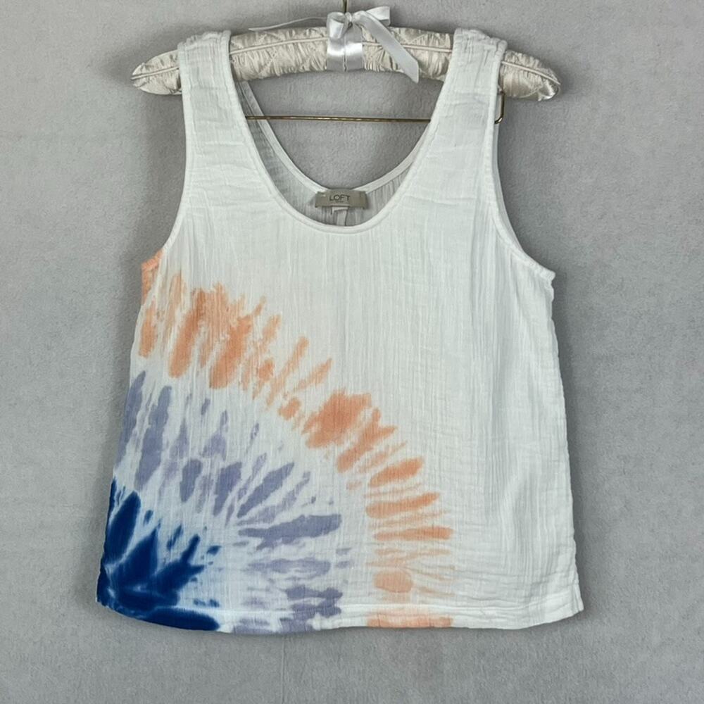 LOFT Outlet Tank Top Women’s Size XS Tie-Dye Lightweight Multicolor 100% Cotton